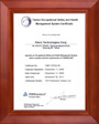 HIWIN Corporation, Taiwan Occupational Safety & Health Management System Certificate HIWIN Corporation, Taiwan Occupational Safety & Health Management System Certificate